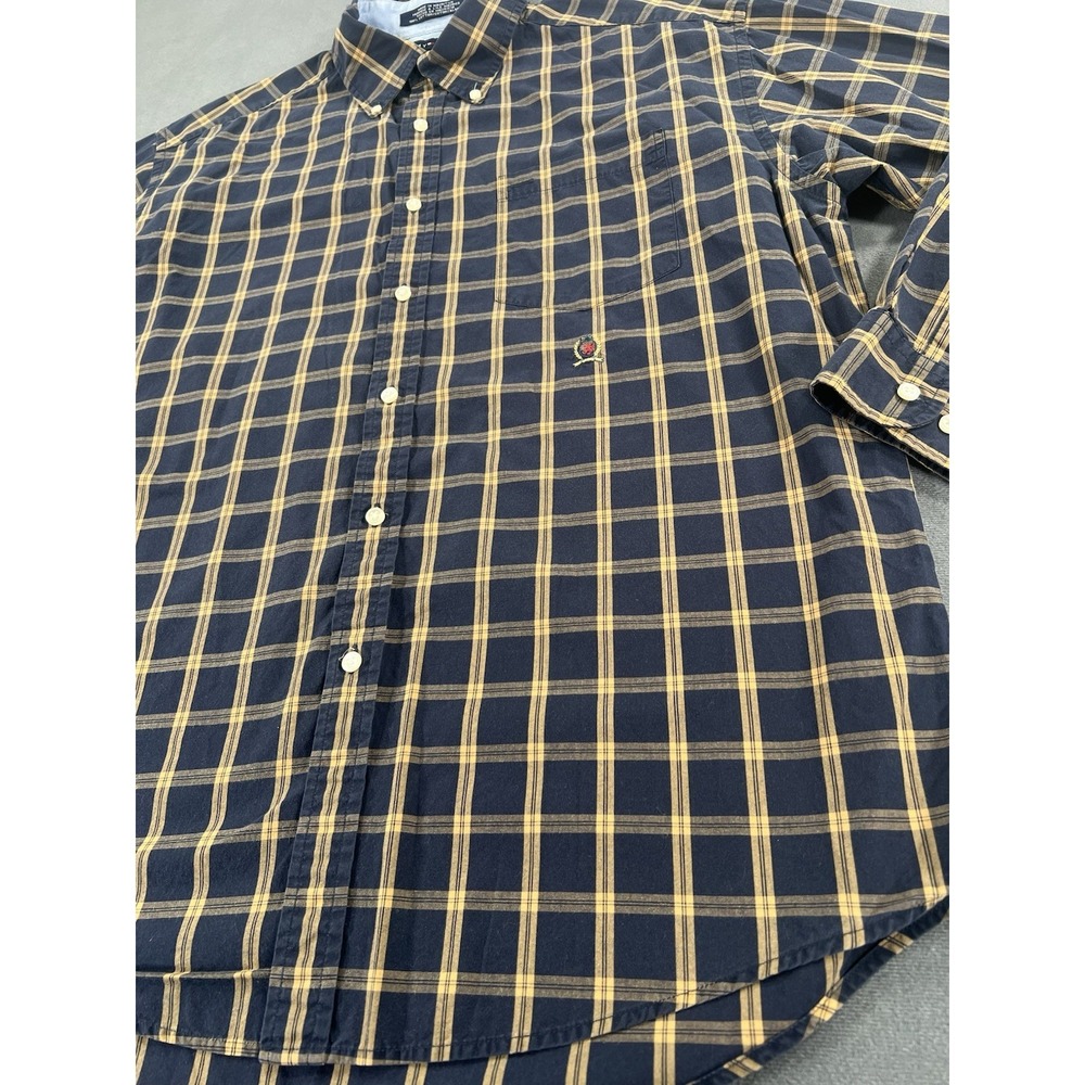 Vintage Tommy Hilfiger Button Down Shirt Sz Large Plaid Checkered Preppy 90s - Picture 6 of 11